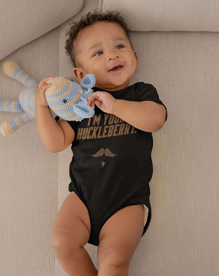 Pop Threads Im Your Huckleberry Western Quote Funny Vintage Infant Baby Boy Girl Bodysuit - Image 3