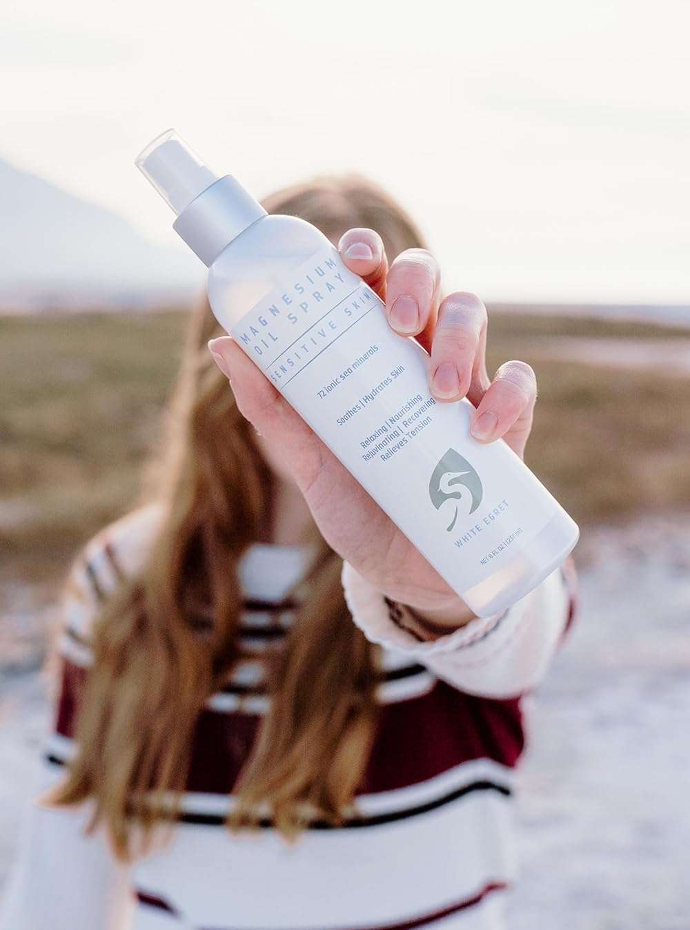 White Egret | Magnesium Oil Spray Sensitive Skin with 72 Ionic sea Minerals | Soothing, Nourishing, rejuvenating and Recovering Properties | 8 Fl Oz - Image 2