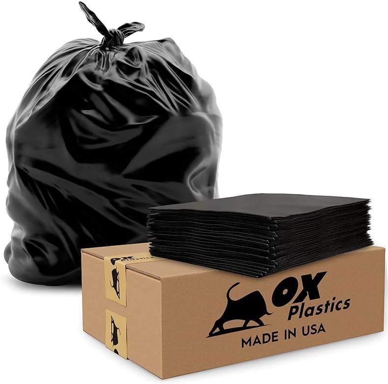 OX Plastics Black Trash Bags - Heavy Duty Garbage Bags, Extra Thick Unscented Large Trash Can Liners for Home, Outdoor, and Commercial Use - 13 Gallon, 200 Count - Image 6
