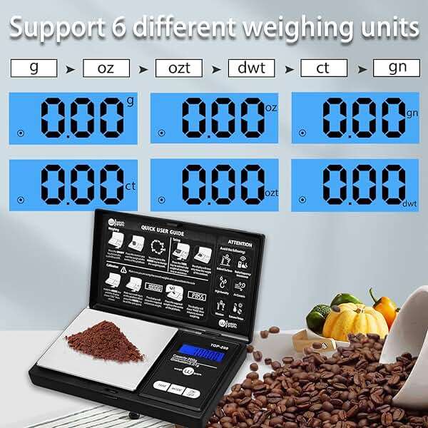 Weigh Gram 200g Digital Pocket Gram Scale 0.01g Accuracy, 200g x 0.01g Mini Digital Grams Scale, Small Food Scale, Jewelry Scale, Ounces Grains Scale With100g Calibration Weight - Image 4