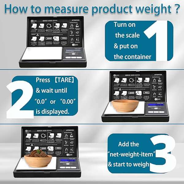Weigh Gram 200g Digital Pocket Gram Scale 0.01g Accuracy, 200g x 0.01g Mini Digital Grams Scale, Small Food Scale, Jewelry Scale, Ounces Grains Scale With100g Calibration Weight - Image 6