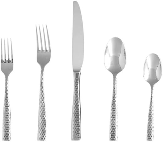 FORTESSA Lucca 18/10 Stainless Steel Flatware, 20 Piece Place Setting With Table Knives, Forks and Spoons (Service For 4), Dishwasher Safe, Polished - Product Image