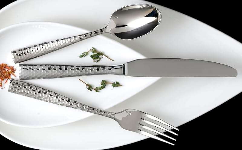 FORTESSA Lucca 18/10 Stainless Steel Flatware, 20 Piece Place Setting With Table Knives, Forks and Spoons (Service For 4), Dishwasher Safe, Polished - Image 3