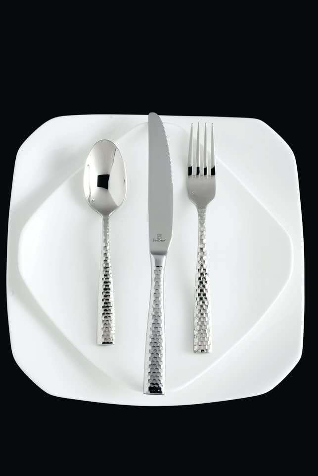 FORTESSA Lucca 18/10 Stainless Steel Flatware, 20 Piece Place Setting With Table Knives, Forks and Spoons (Service For 4), Dishwasher Safe, Polished - Image 4