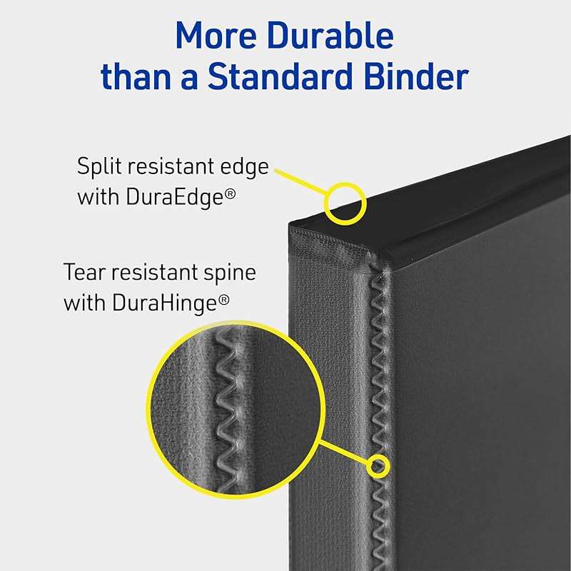 Avery Durable View 3 Ring Binders for Home, School Supplies, Office, or Organization Needs, 1.5" Slant Ring, 12 Pack White Binders (17022) - Image 2