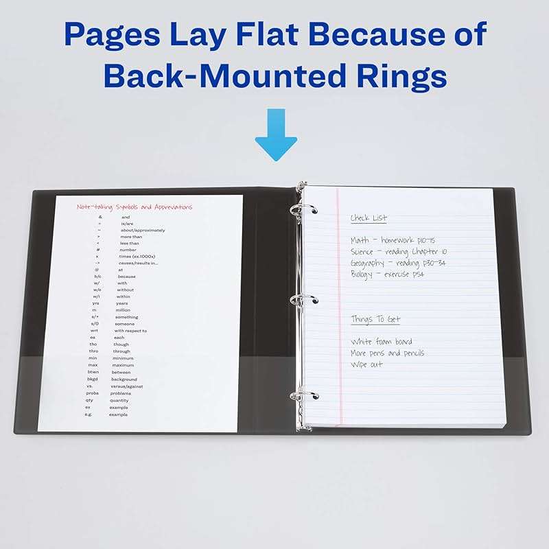 Avery Durable View 3 Ring Binders for Home, School Supplies, Office, or Organization Needs, 1.5" Slant Ring, 12 Pack White Binders (17022) - Image 7