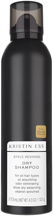 Kristin Ess Volumizing Vitamin C Dry Shampoo Spray for Oily Hair + Frizz - Oil Absorbing Style Extender with Minimal Residue - Powder Spray - Sulfate Free + Vegan + Color Safe - Fresh Pear Fragrance - Product Image