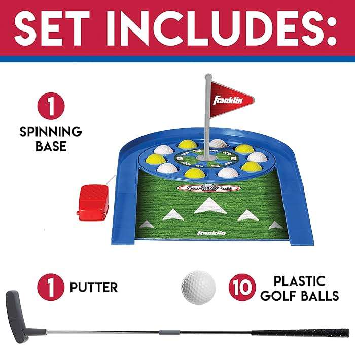 Franklin Sports Mini Putt Golf Game for Kids - Spin n' Putt Electronic Putting Game - Indoor - Putter + Balls Included - Image 3