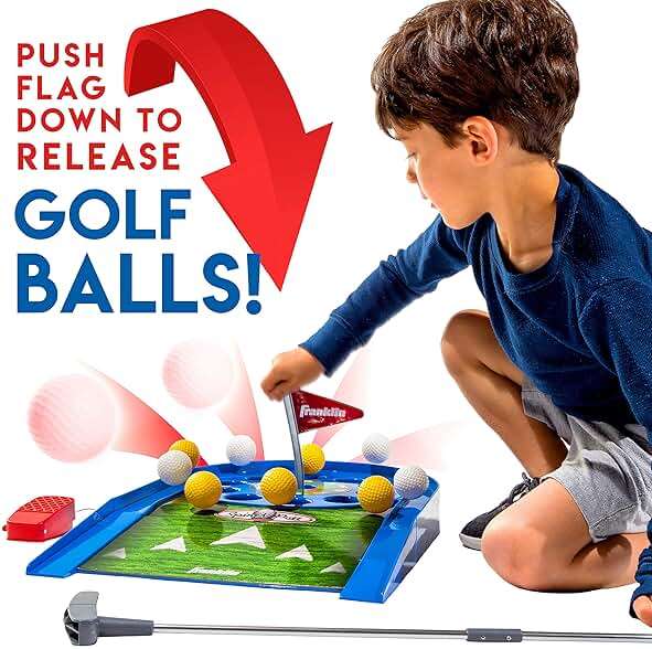 Franklin Sports Mini Putt Golf Game for Kids - Spin n' Putt Electronic Putting Game - Indoor - Putter + Balls Included - Image 5