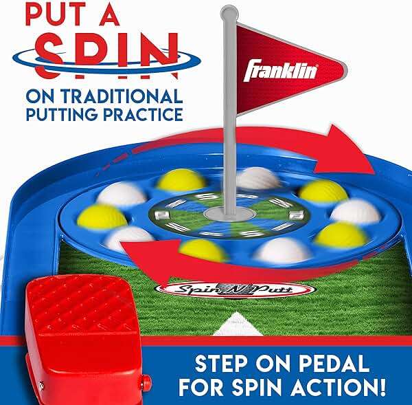 Franklin Sports Mini Putt Golf Game for Kids - Spin n' Putt Electronic Putting Game - Indoor - Putter + Balls Included - Image 6