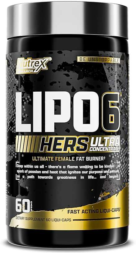 Lipo-6 Black Hers Ultra Concentrate | Weight Loss Pills for Women | Fat Burner, Appetite Suppressant, Metabolism Booster for Weight Loss + Hair, Skin, & Nails Support | 60 Diet Pills - Image 1