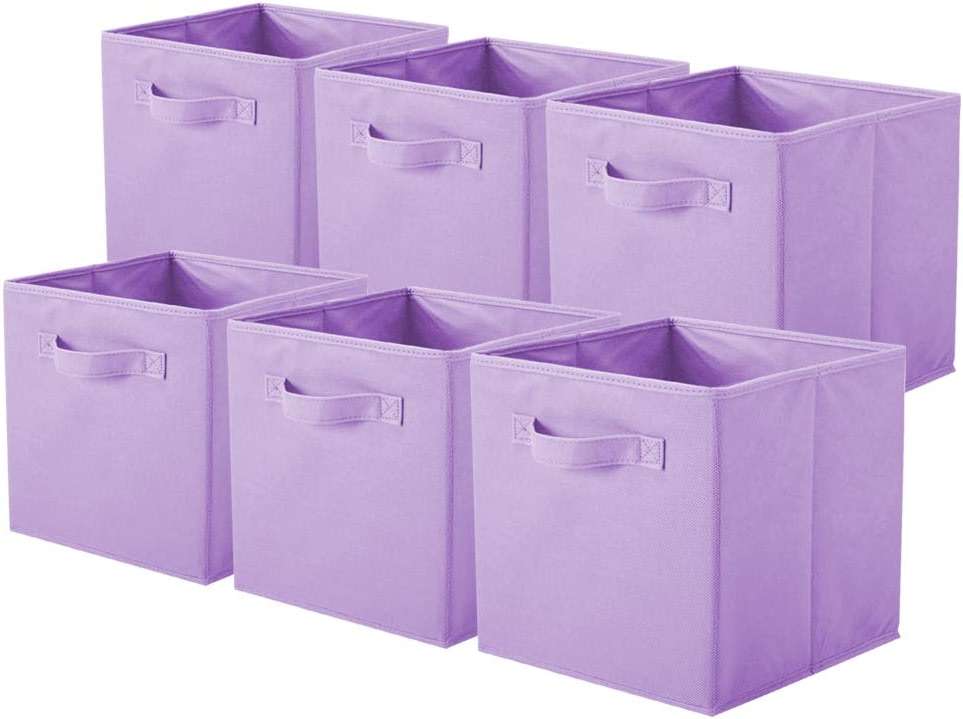 ShellKingdom Storage Bins, Foldable Fabric Storage Cubes And Cloth Storage Organizer Drawer For Closet And Toys Storage, 6 Pack (Lavender) - Image 1