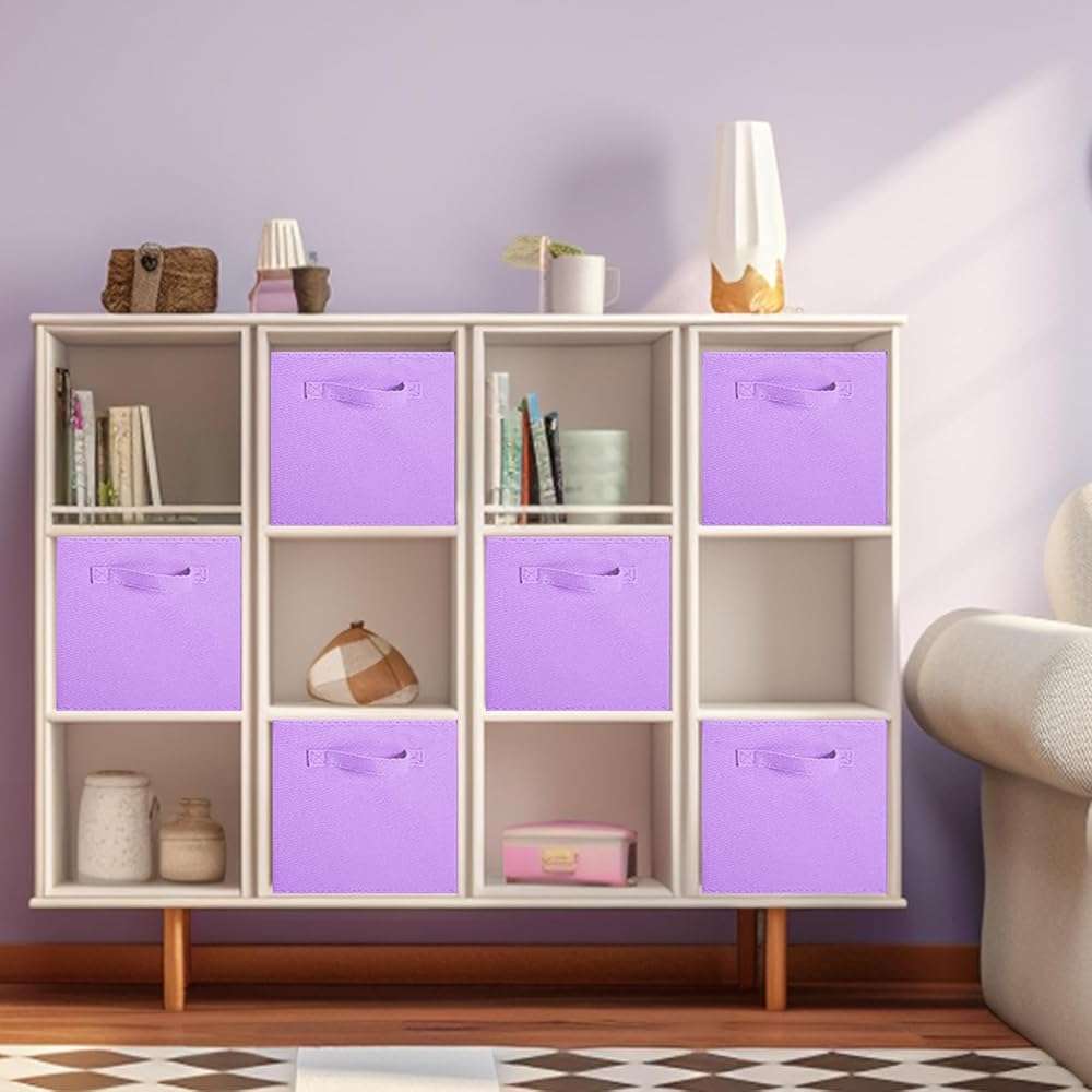ShellKingdom Storage Bins, Foldable Fabric Storage Cubes And Cloth Storage Organizer Drawer For Closet And Toys Storage, 6 Pack (Lavender) - Image 4