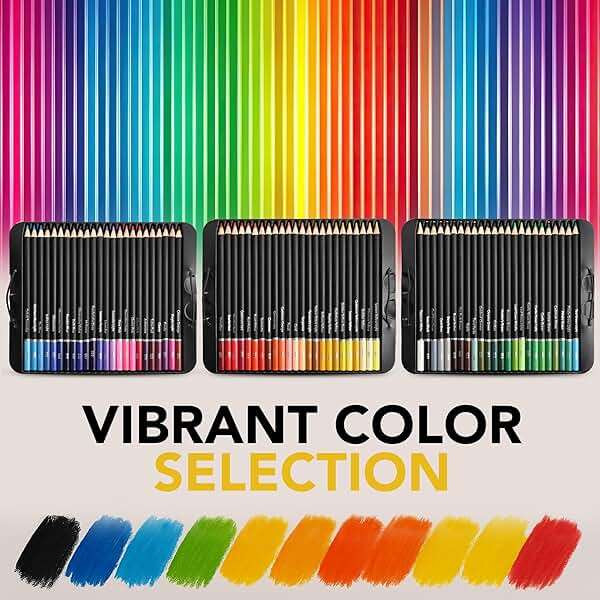 Castle Art Supplies Colored Pencils Set | 72 Premium Soft Core Colored Leads for Adult Artists | Organized in Presentation Tin Case - Image 3