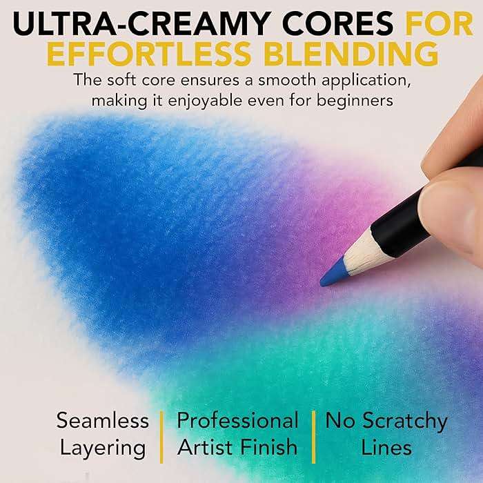 Castle Art Supplies Colored Pencils Set | 72 Premium Soft Core Colored Leads for Adult Artists | Organized in Presentation Tin Case - Image 4