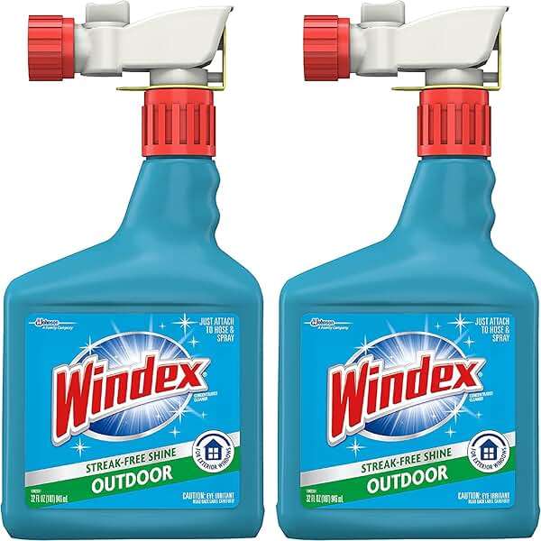 Windex Outdoor Window and Glass Cleaner for Hose Ammonia Free, Concentrated Formula for Deep Outdoor Clean, Patio Cleaner, Compatible With All Hoses, 32 Fl Oz (Pack of 2) - Image 7