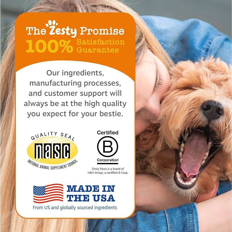 Zesty Paws Dog Multivitamin, Chewable Dog Vitamins and Supplements for Hip & Joints, Skin & Coat, Omega 3 Fish Oil for Dogs- Senior & Puppy Multivitamin- Chicken- 90ct - Image 5