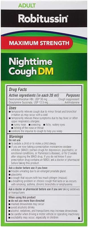 Robitussin Maximum Strength Nighttime Cough DM Max, Adult Formula, Berry Flavor - 8 Fl Oz Bottle - Image 10