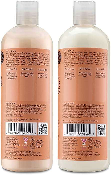 SheaMoisture Coconut & Hibiscus Curl & Shine Shampoo & Conditioner for Bouncy Curls, Frizz Control, 16 Oz Ea - Image 2