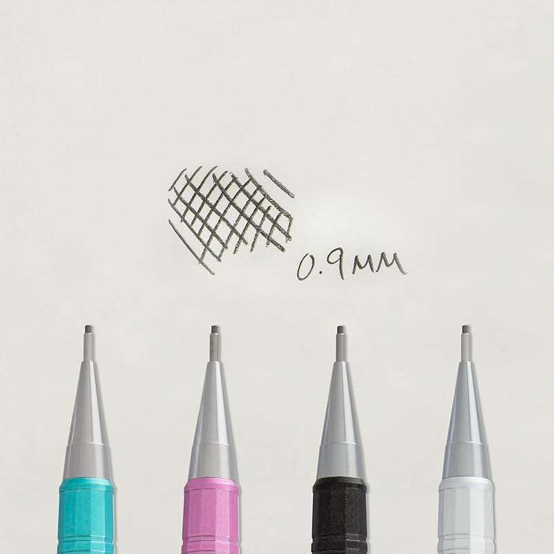 Pentel Sharp Mechanical Pencil, (0.9mm), Metallic Silver Barrel, Box of 12 (P209Z) - Image 8
