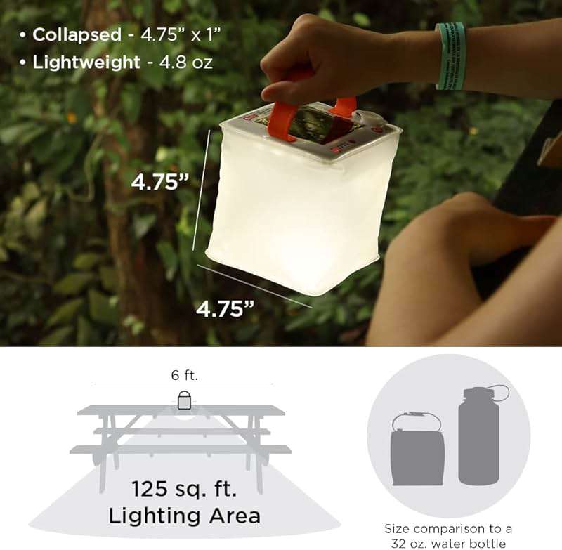 LuminAID Solar Camping Lantern - Inflatable LED Lamp Perfect for Camping, Hiking, Travel and More - Emergency Light for Power Outages, Hurricane, Survival Kits - As Seen on Shark Tank - Image 4