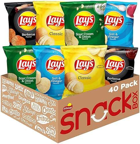 Lay's Potato Chips, 4 Flavor Variety Pack, 1 oz Single Serve Bags, (40 Pack) - Image 1