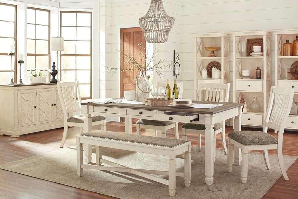 Signature Design by Ashley Bolanburg Dining Chairs Set of 2, Slat Back Cottage Side Chairs, Durable Wood Frame with Cushioned Seat, Ideal for Farmhouse Kitchens, Antiqued White - Image 17