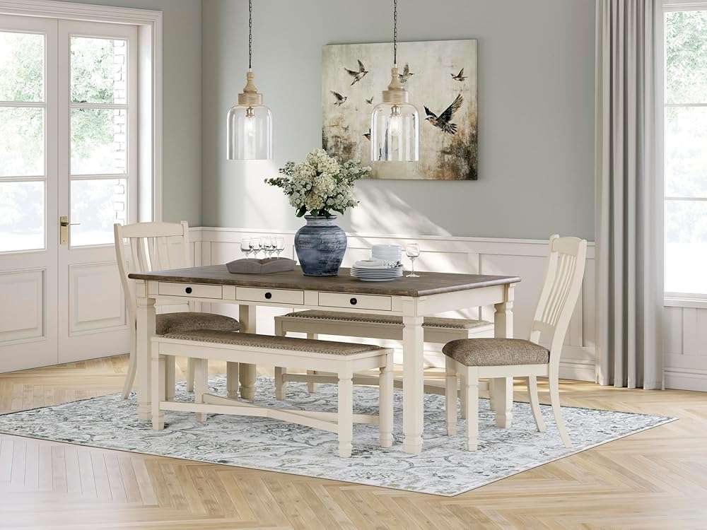 Signature Design by Ashley Bolanburg Dining Chairs Set of 2, Slat Back Cottage Side Chairs, Durable Wood Frame with Cushioned Seat, Ideal for Farmhouse Kitchens, Antiqued White - Image 19