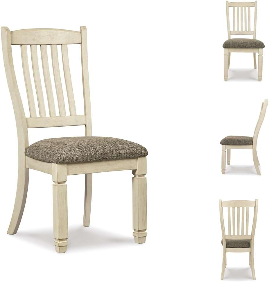 Signature Design by Ashley Bolanburg Dining Chairs Set of 2, Slat Back Cottage Side Chairs, Durable Wood Frame with Cushioned Seat, Ideal for Farmhouse Kitchens, Antiqued White - Image 7