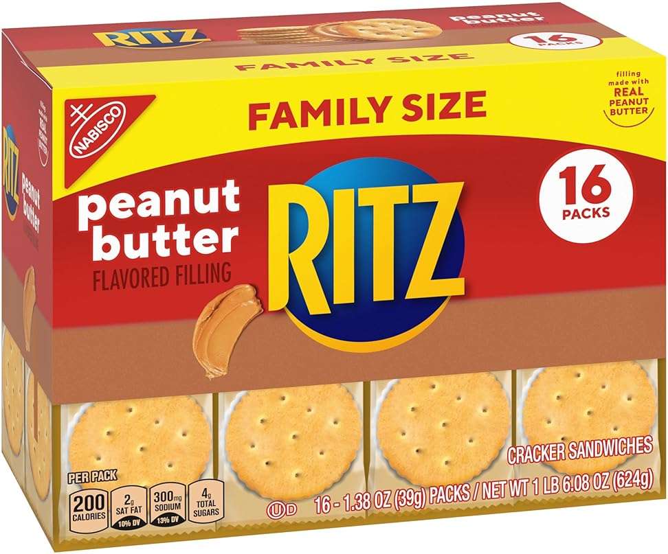 RITZ Peanut Butter Sandwich Crackers, 96 Snack Packs (6 Boxes, 6 Crackers Per Pack) - Image 14