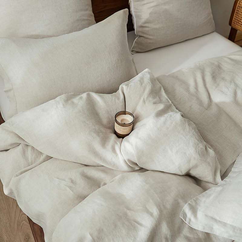 King Linens 100% French Linen Pillow Shams Basic Style - Pack of 2 - Washed Solid Color Natural Flax Soft Breathable - Linen, 20'' x 26'' - Image 8