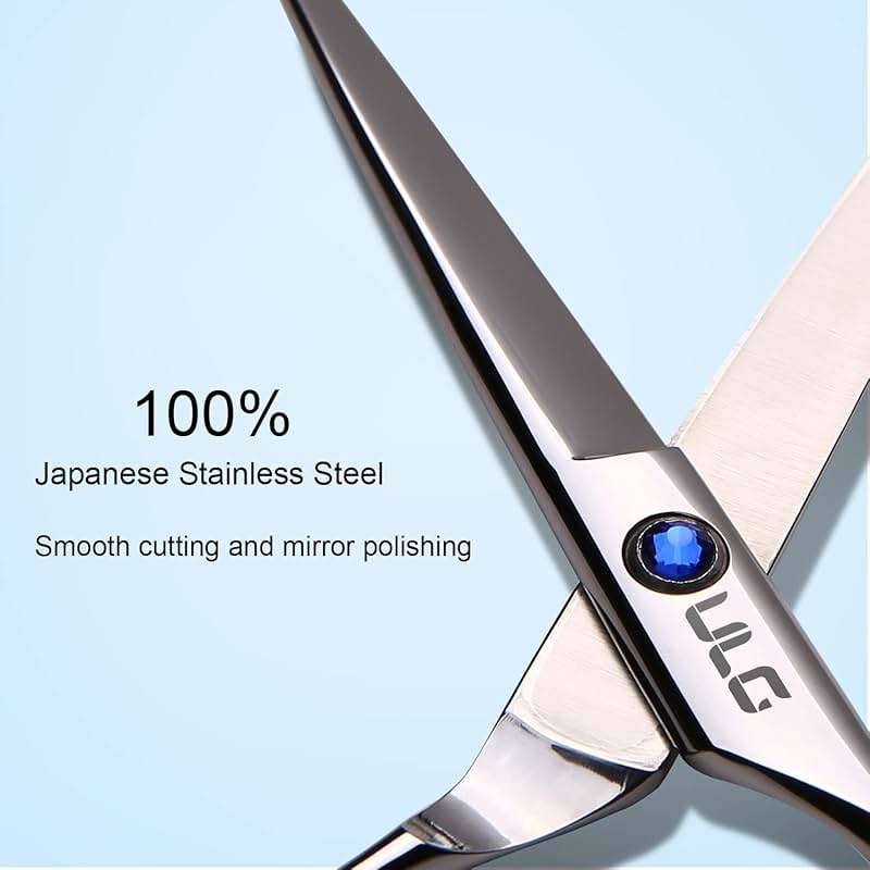 Hair Cutting Scissors, ULG Professional Hair Scissors 6.5 inch Right-Hand Razor Edge Barber Shears Salon Hair Cutting Shears Made of Japanese Stainless Steel, Hand Sharpened Blue - Image 3