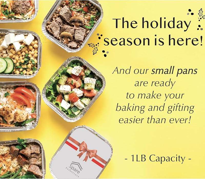 Spare Essentials 55 Pack - Aluminum Pan/Containers with Lids/Foil Containers/Aluminum Pans with Lids/Take Out Containers/Disposable Pans/Aluminum Foil Food Containers/Freezer Meals containers (1 LB) - Image 6