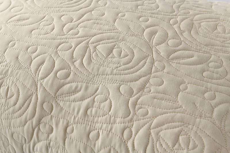 MarCielo 2-Piece Embroidered Pillow Shams, Decorative Microfiber Pillow Covers Set, Standard Size, Beige - Image 4
