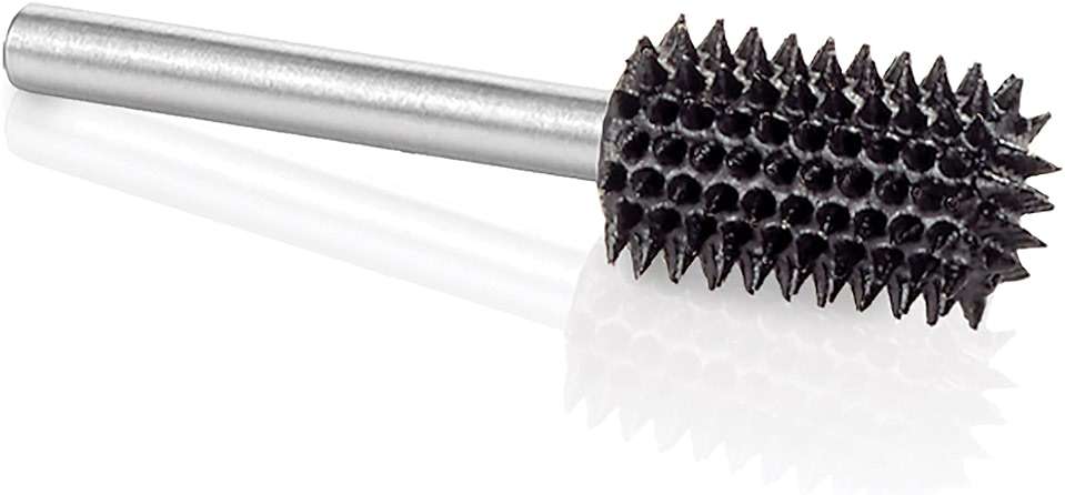 Kutzall Extreme Cylinder Burr, 1⁄8" Shaft, Very Coarse - Wood Carving Bit for Dremel, Foredom, DeWalt, Milwaukee. Abrasive Tungsten Carbide, 1⁄4" (6.3mm) Dia. X 1⁄2" (12.7mm) Length, CX-14-EC - Image 3