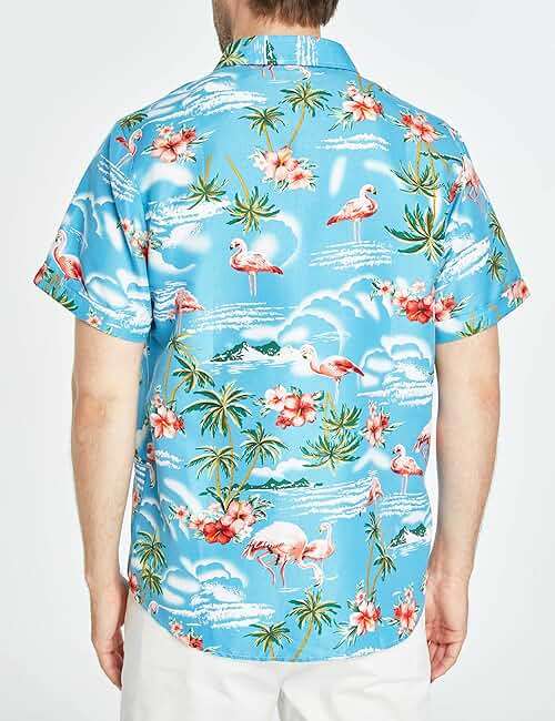 SSLR Pack Hawaiian Shirt for Men Flamingo Short Sleeve Casual Button Down Shirts Summer Beach Shirt - Image 5