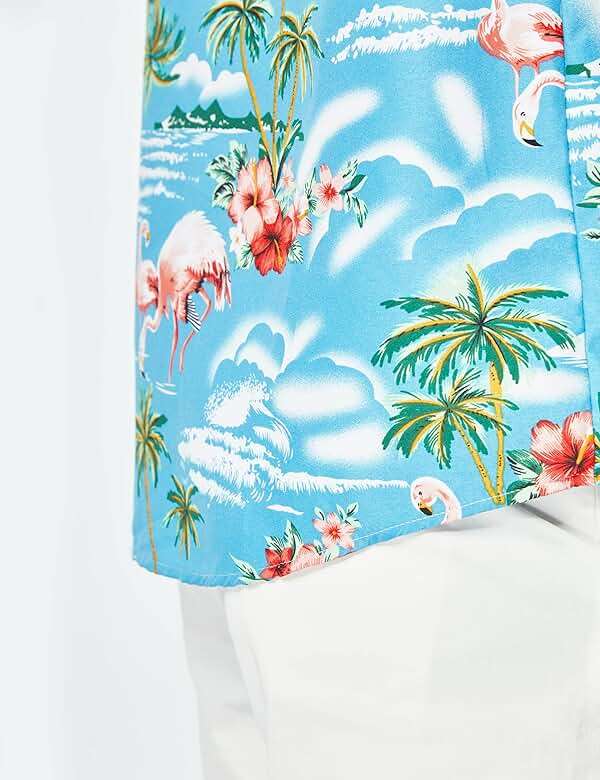 SSLR Pack Hawaiian Shirt for Men Flamingo Short Sleeve Casual Button Down Shirts Summer Beach Shirt - Image 6