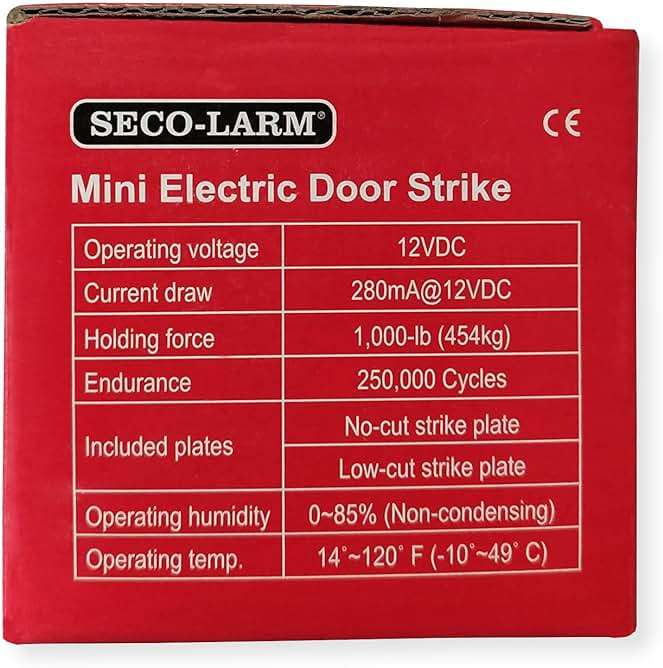 Seco-Larm SD-991A-D1Q Enforcer Mini No-Cut Electric Door Strike, Fail-Secure - Image 4