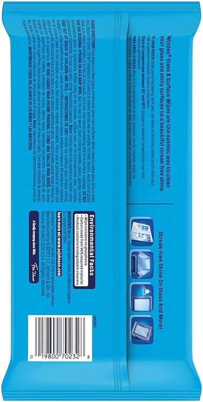 Windex Glass and Multi-Surface Cleaning Wipes, 28 Count - Pack of 6 (168 Total Wipes) - Image 2
