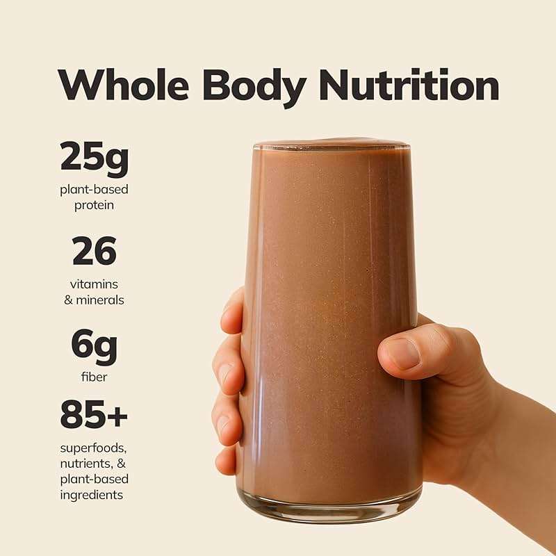 Ka’Chava Whole Body Meal Shake Chocolate 2 lb – Vegan Protein Powder with 85+ Superfoods & Greens – Plant-Based Meal Replacement with Probiotics & Digestive Enzymes – Gluten & Dairy Free (15 Servings) - Image 2
