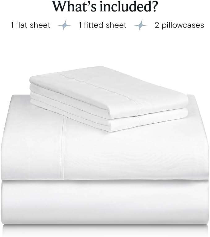 LuxClub Queen Sheet Set, Bed Sheets Queen Size 4PC, Deep Pocket Cooling Bed Sheets, Soft Hotel Luxury Bedding for Mattress Wrinkle Free, Silky Fitted Sheet & Pillowcase Sets, White - Image 2
