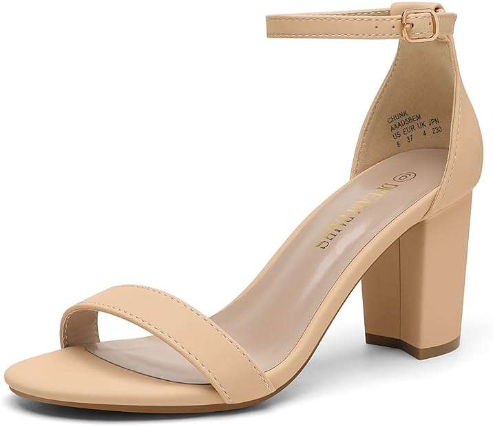 DREAM PAIRS Women's Chunky Block Heel Sandals, Open Toe Ankle Strap Dress Shoes, Comfortable Wedding Guest Heels for Party, Prom and Formal Events - Image 1