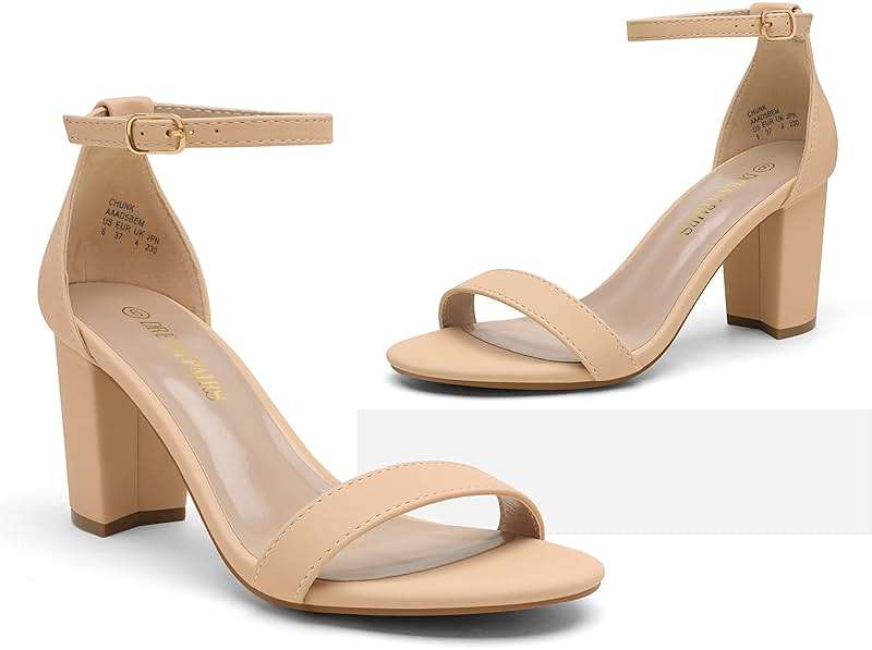 DREAM PAIRS Women's Chunky Block Heel Sandals, Open Toe Ankle Strap Dress Shoes, Comfortable Wedding Guest Heels for Party, Prom and Formal Events - Image 2