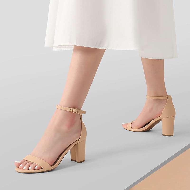 DREAM PAIRS Women's Chunky Block Heel Sandals, Open Toe Ankle Strap Dress Shoes, Comfortable Wedding Guest Heels for Party, Prom and Formal Events - Image 5