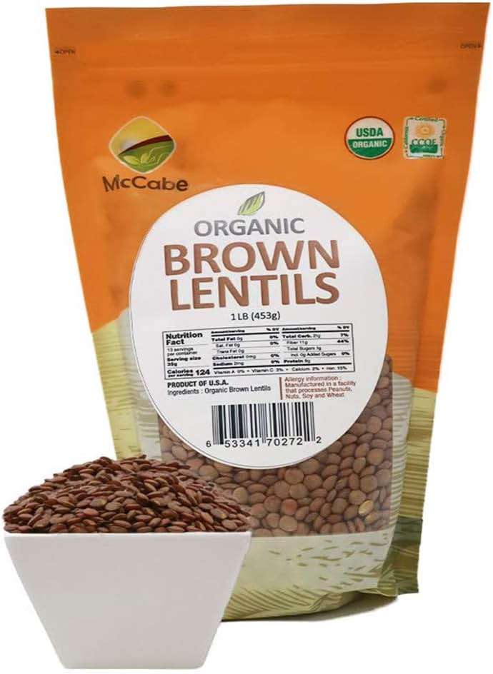 McCabe Organic Brown Lentils - Bulk Lentils Rich in Fiber & Minerals | USDA and CCOF Certified | Product of USA | 1Lbs - Image 3