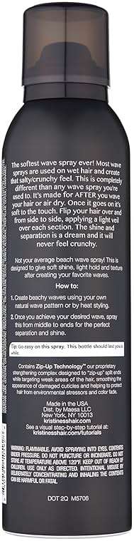 Kristin Ess Hair Soft Shine Beach Wave Hair Spray for Soft Texture + Shine, Non-Drying, Wavy Hair Styling Product, 6.7 oz - Image 2