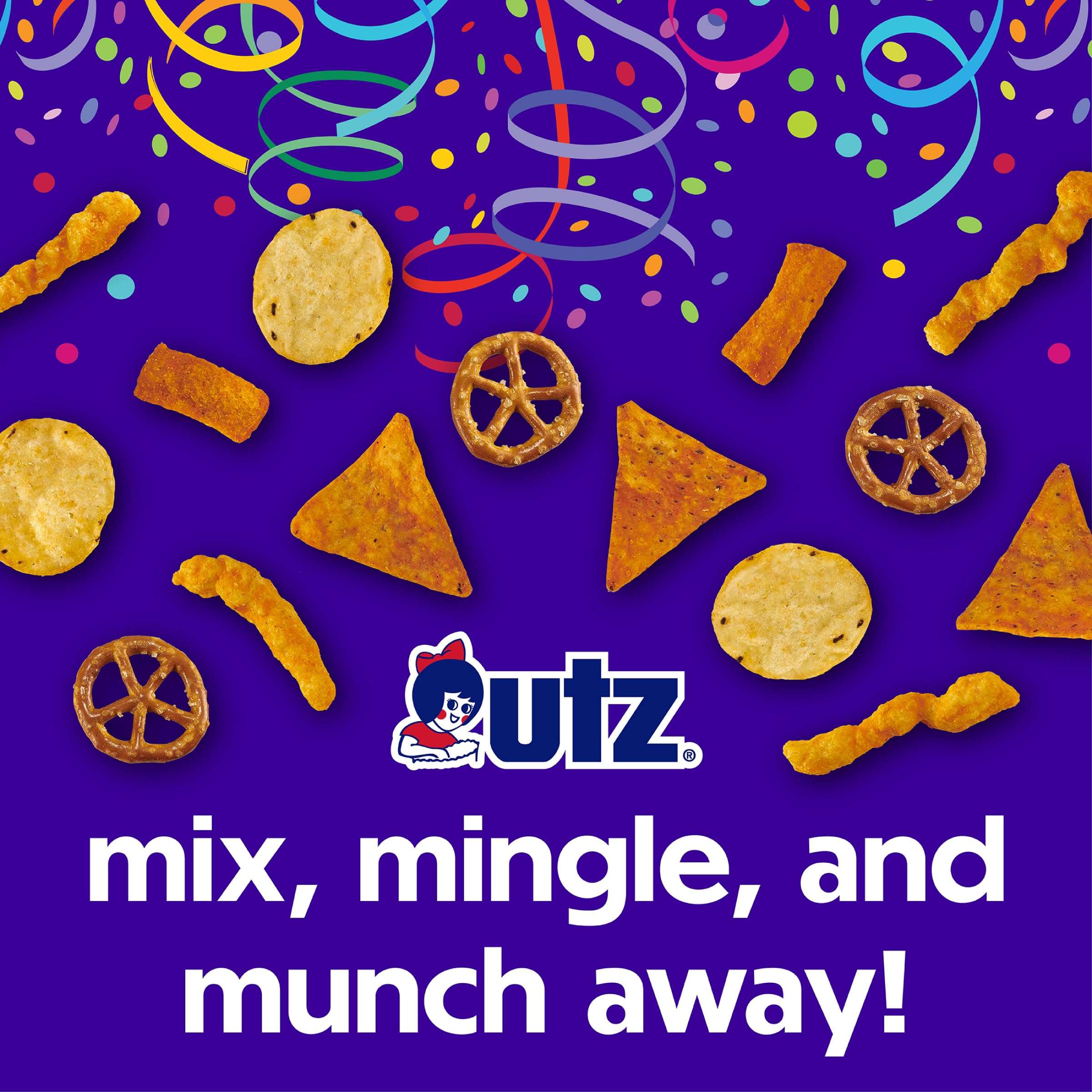 Utz Party Mix - Tasty Snack Mix Includes Corn Tortillas, Nacho Tortillas, Pretzels, BBQ Corn Chips and Cheese Curls, Cholesterol Free and Trans-Fat Free, 1.62 Pound (Pack of 1) - Image 4
