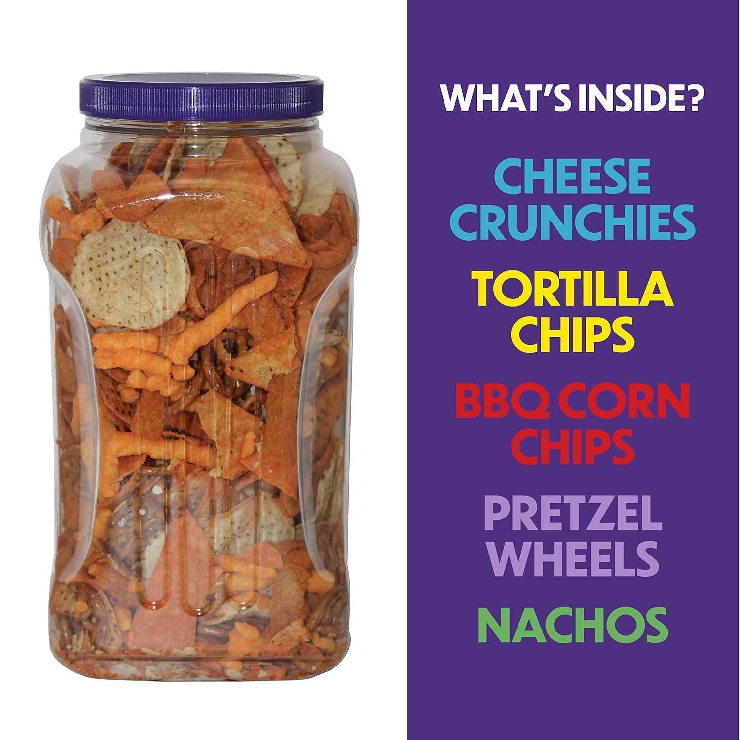 Utz Party Mix - Tasty Snack Mix Includes Corn Tortillas, Nacho Tortillas, Pretzels, BBQ Corn Chips and Cheese Curls, Cholesterol Free and Trans-Fat Free, 1.62 Pound (Pack of 1) - Image 8