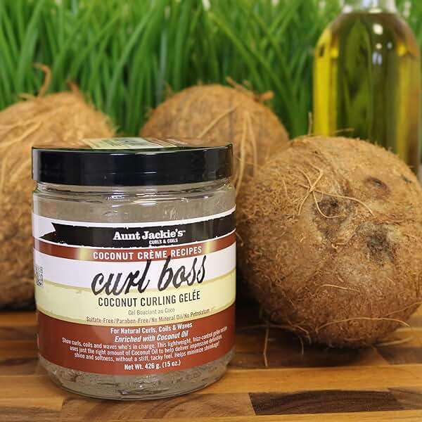 Aunt Jackie's Coconut Crème Recipes Curl Boss Coconut Curling Hair Gel for Natural Curls, Coils and Waves, 15 oz - Image 3