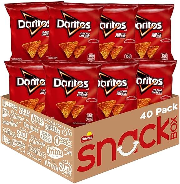 Doritos Flavored Tortilla Chips, Nacho Cheese, 1 Ounce (Pack of 40) - Product Image